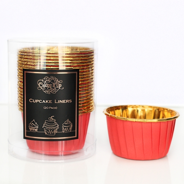 Baking Cups - Red-Gold
